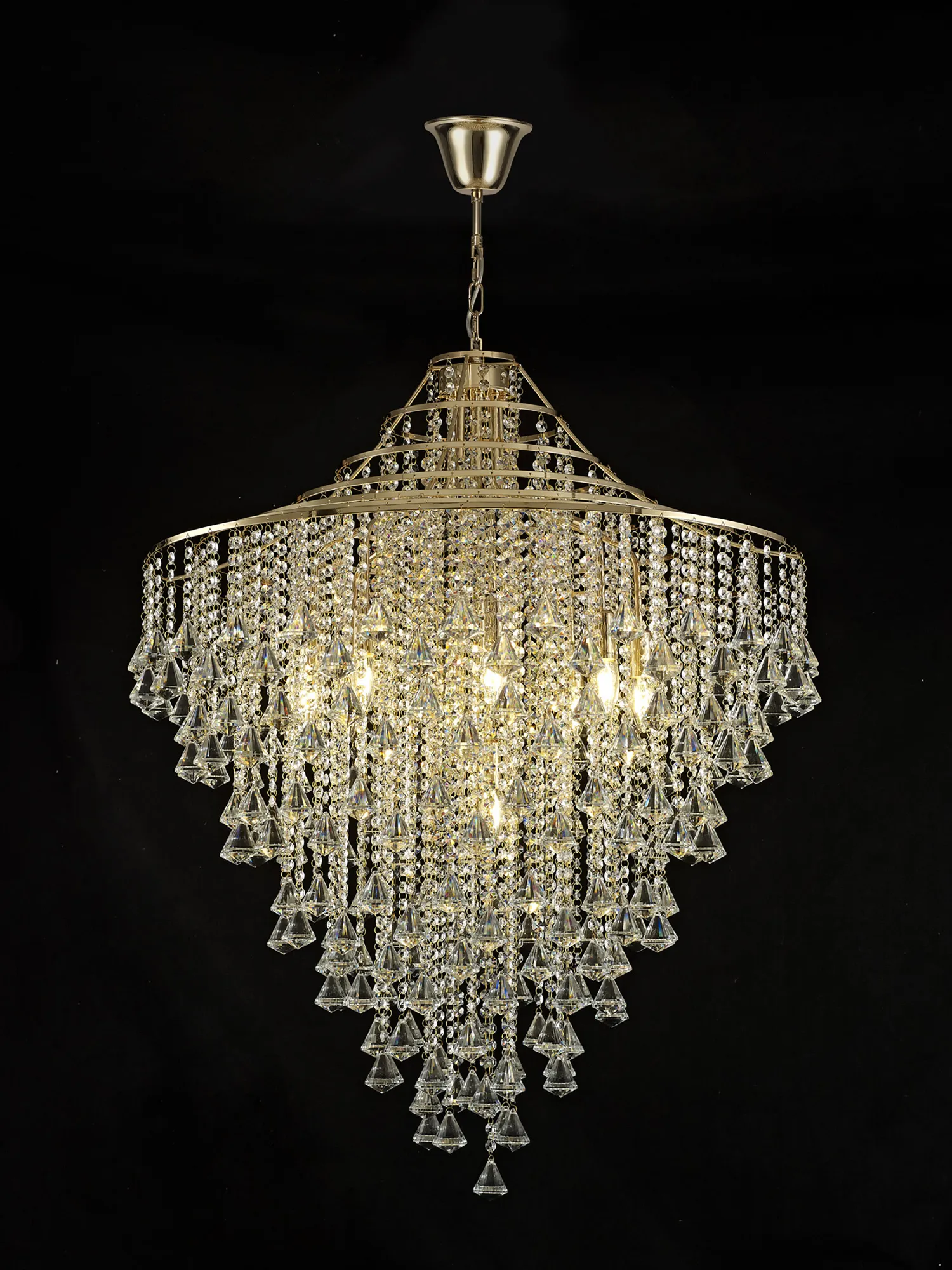 IL32773  Inina Crystal Chandelier 9 Light (27.7kg) French Gold